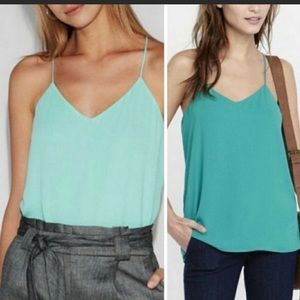 Express Reversible dressy tank size Small light and dark aqua
